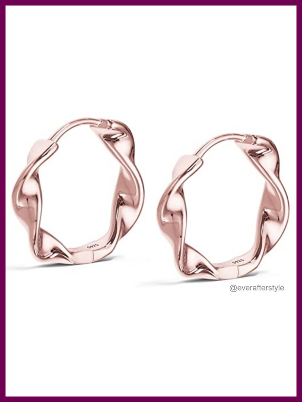 18k Rose Gold Plated 925 Sterling Silver Mini Huggie Hoop Earrings 12mm